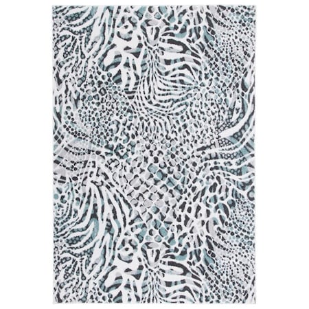 Safavieh 3 x 5 ft. Amsterdam 187K Power Loomed Rectangle Area Rug Ivory & Teal AMS187K-3